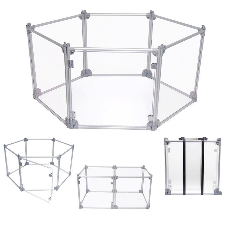 Front Row Clear Dog Pen, Transparent Pet Pen, Adjustable 6Panel